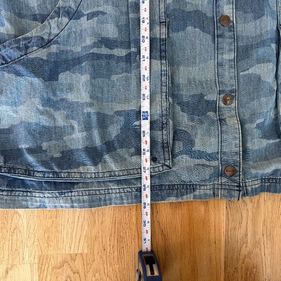 Duluth Trading Organic Cotton Chambray Blue Camo Garden Smock Sz XL - Picture 14 of 14